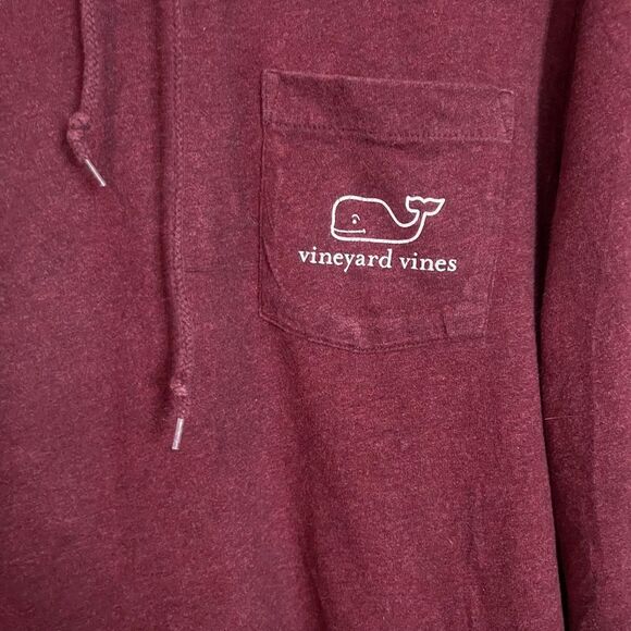 Vineyard vines maroon long sleeve hooded shirt - Picture 5 of 9